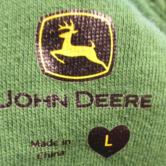 John Deere Woman Large Green Yellow Black Graphic Long Sleeve Pullover Hoodie - Picture 6 of 7